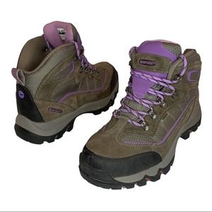 Hi-Tec Skamania Leather Charcoal Gray & Violet Waterproof Hiking Boot, Size 7